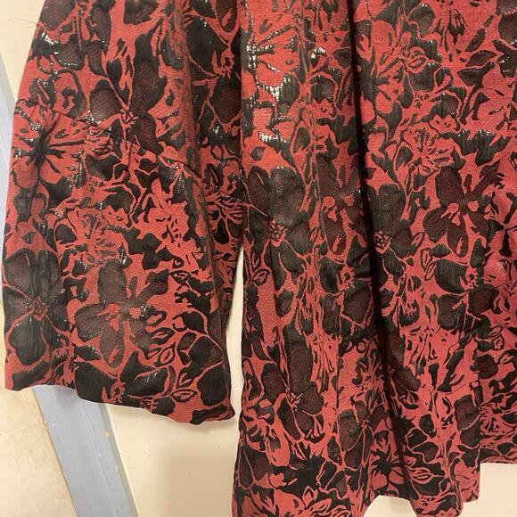 New Vintage Studio 1940 Women 26W Burgundy Black Floral Whimsical Festive Vams - Picture 9 of 13